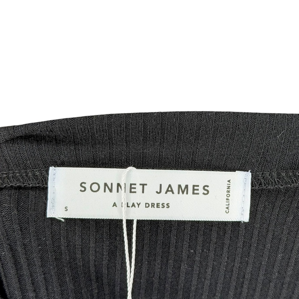 SONNET JAMES Top Black Ribbed Long Sleeve Women's Size Small NEW Soft Knit - Picture 4 of 6